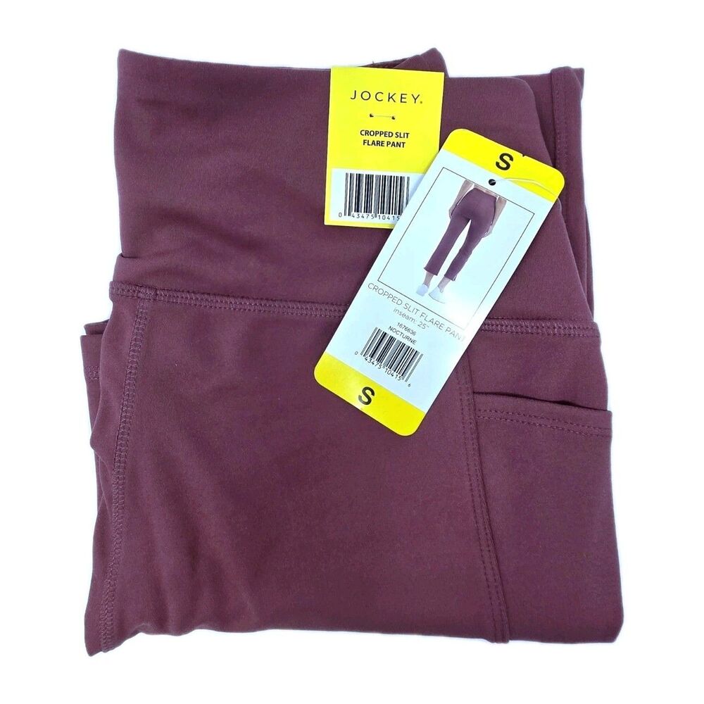 High Rise Cropped Flare Slit Leggings Mauve Women's Size S